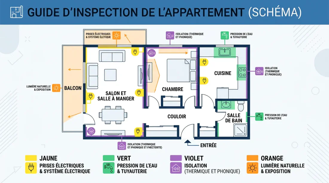 Porte d'appartement ouverte avec clé dans la serrure, illustration d'une visite de logement social