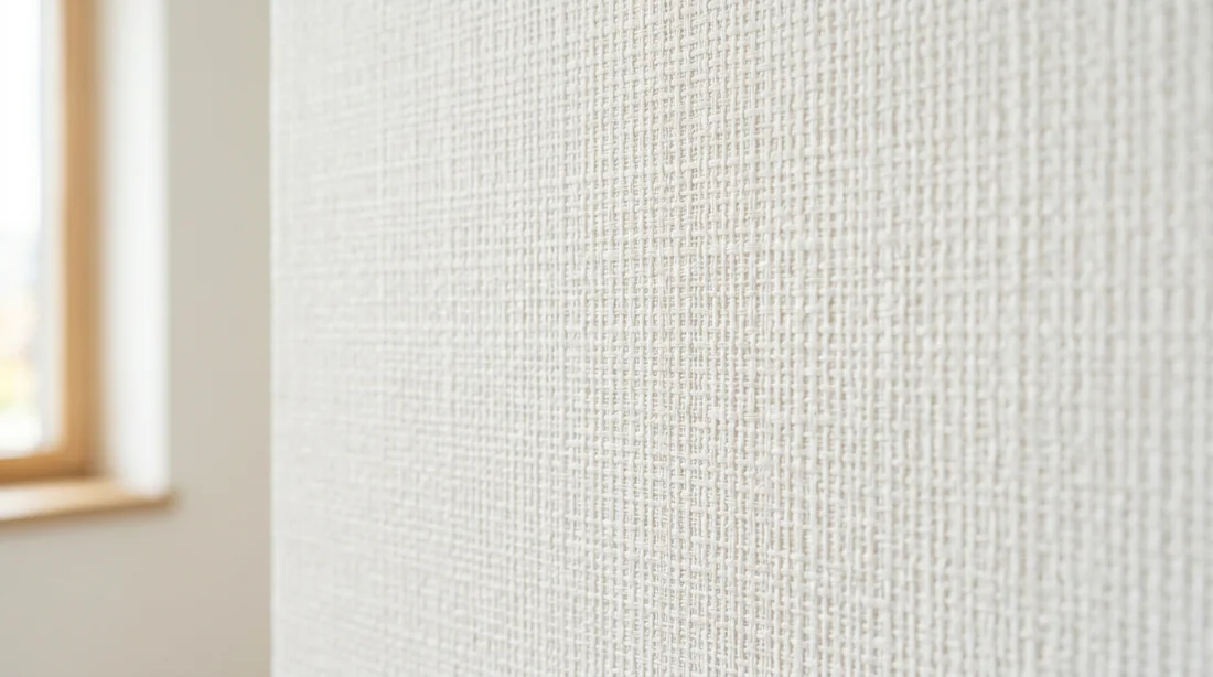 Gros plan sur la texture de la toile de verre sur un mur