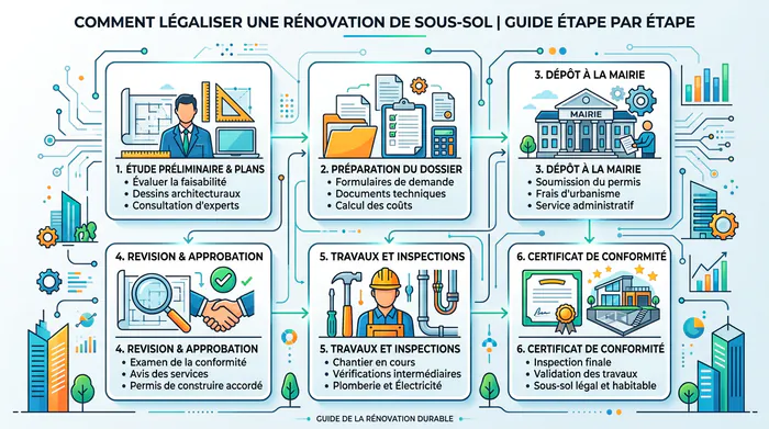 Schéma isométrique d'une maison mettant en évidence un sous-sol non déclaré en rouge