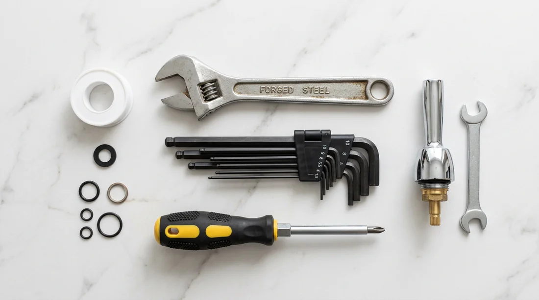 Outils nécessaires pour la réparation d'un mitigeur.