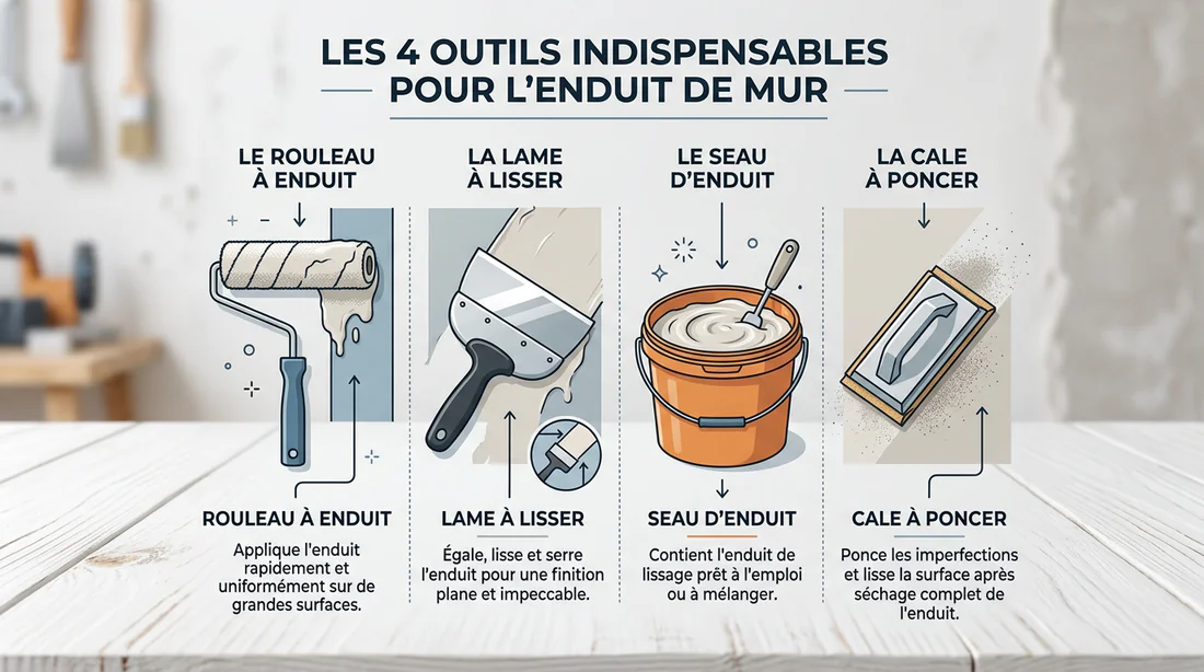 Outils nécessaires pour appliquer de l'enduit