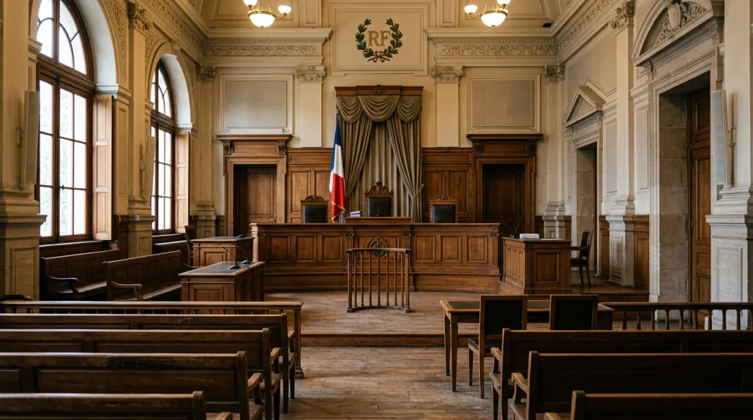 Haie verte avec ligne rouge pointillée indiquant le seuil légal de 2 mètres et mètre ruban géant stylisé