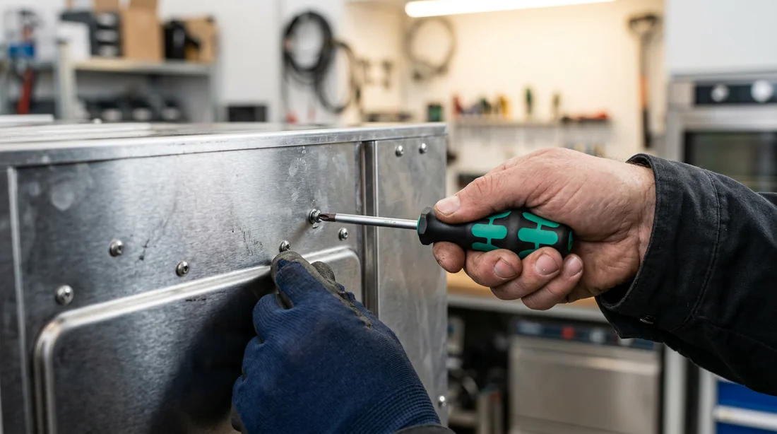 Démontage des panneaux de protection d'un four électrique