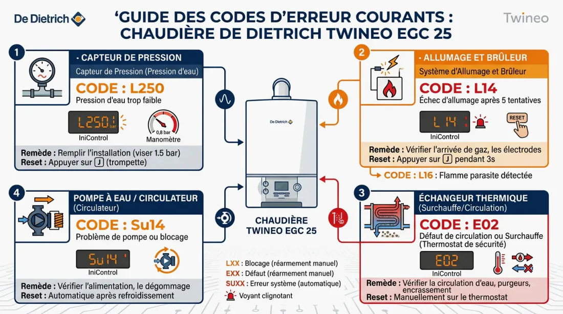 Chaudière De Dietrich Twineo EGC 25 avec pictogramme d'alerte rouge – miniature article